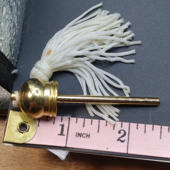 Frosted Glass Small Perfume 3'' Bottle with Rhinestones gold tone - Picture 3 of 5